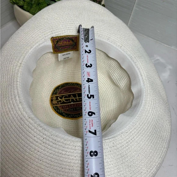 Scala Collezione Classic Cream Wide-Brim Hat Brim Beach Vacation Sun - Picture 5 of 10